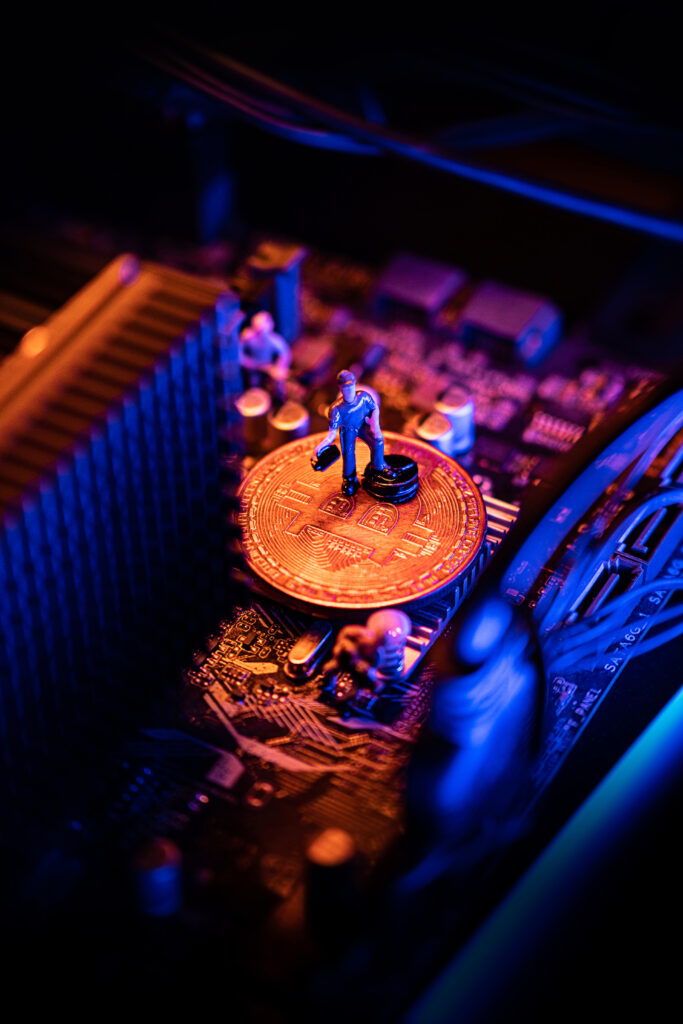 bitcoin-cryptocurrency-coin-pc-computer-motherboard-crypto-currency-mining-concept