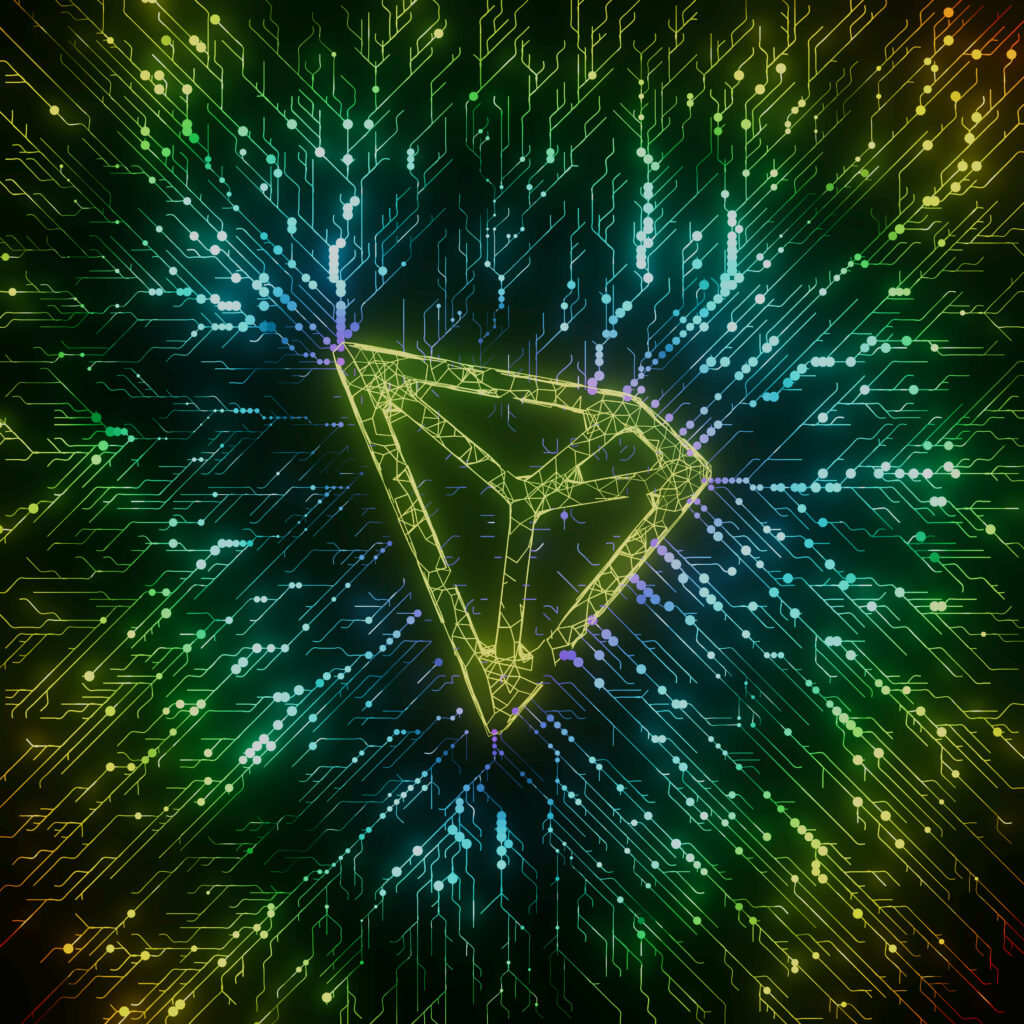 tron-crypto-abstract-circuit-board-neon-digital-chip-tech-3d-illustration-background